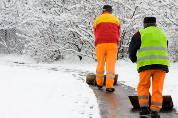 shoveling snow residential sidewalk