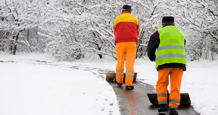 shoveling snow residential sidewalk